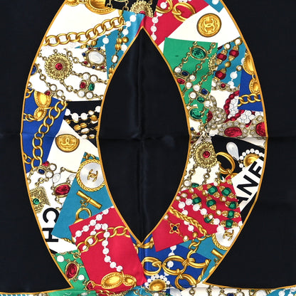 Chanel Silk CC Square Scarf Black Multicolor 2 of 4
