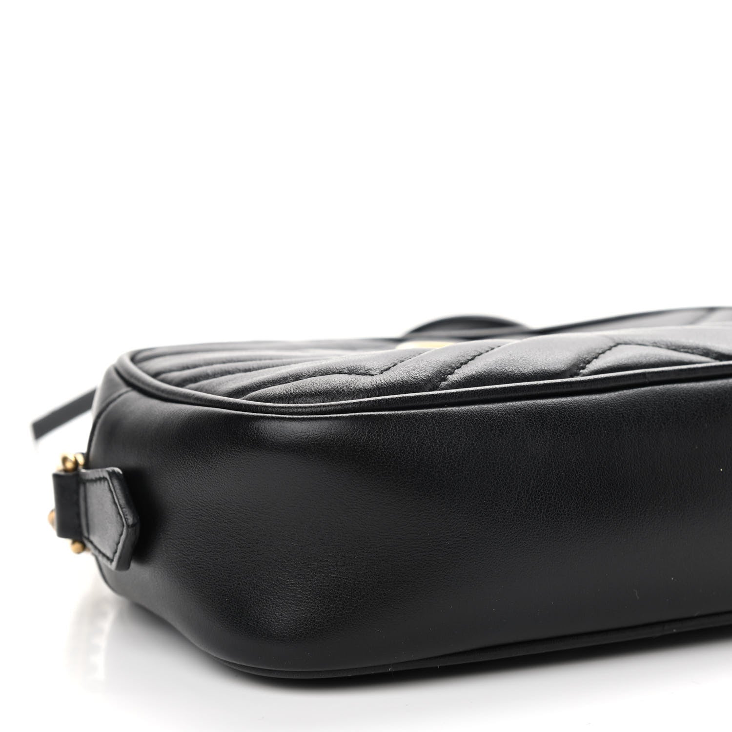 Gucci Calfskin Matelasse Mini GG Marmont Chain Shoulder Bag Black 8 of 11