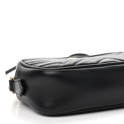 Gucci Calfskin Matelasse Mini GG Marmont Chain Shoulder Bag Black 8 of 11