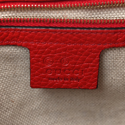 Gucci Pebbled Calfskin Medium Soho Flap Crossbody Vibrant Red 6 of 9
