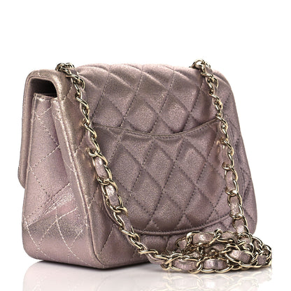 Chanel Iridescent Calfskin Quilted Mini Square Flap Light Pink 3 of 13