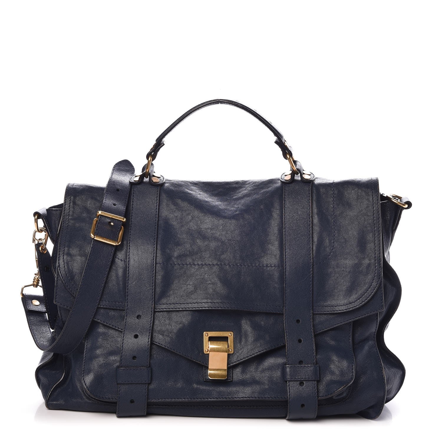 Proenza Schouler Lambskin Large PS1 Satchel Midnight 1 of 11