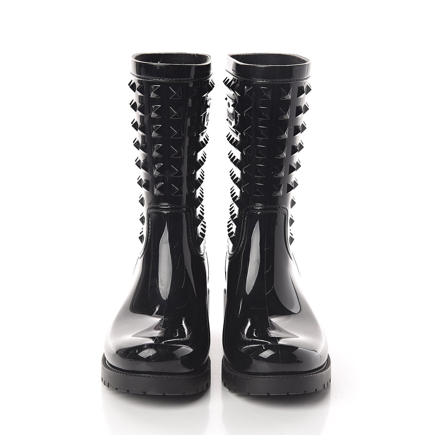 Rubber Rockstud Short Rainboots 38 Black