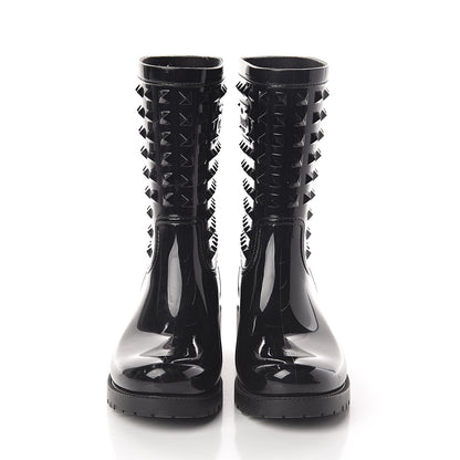 Valentino Garavani Rubber Rockstud Short Rainboots 38 Black 2 of 9