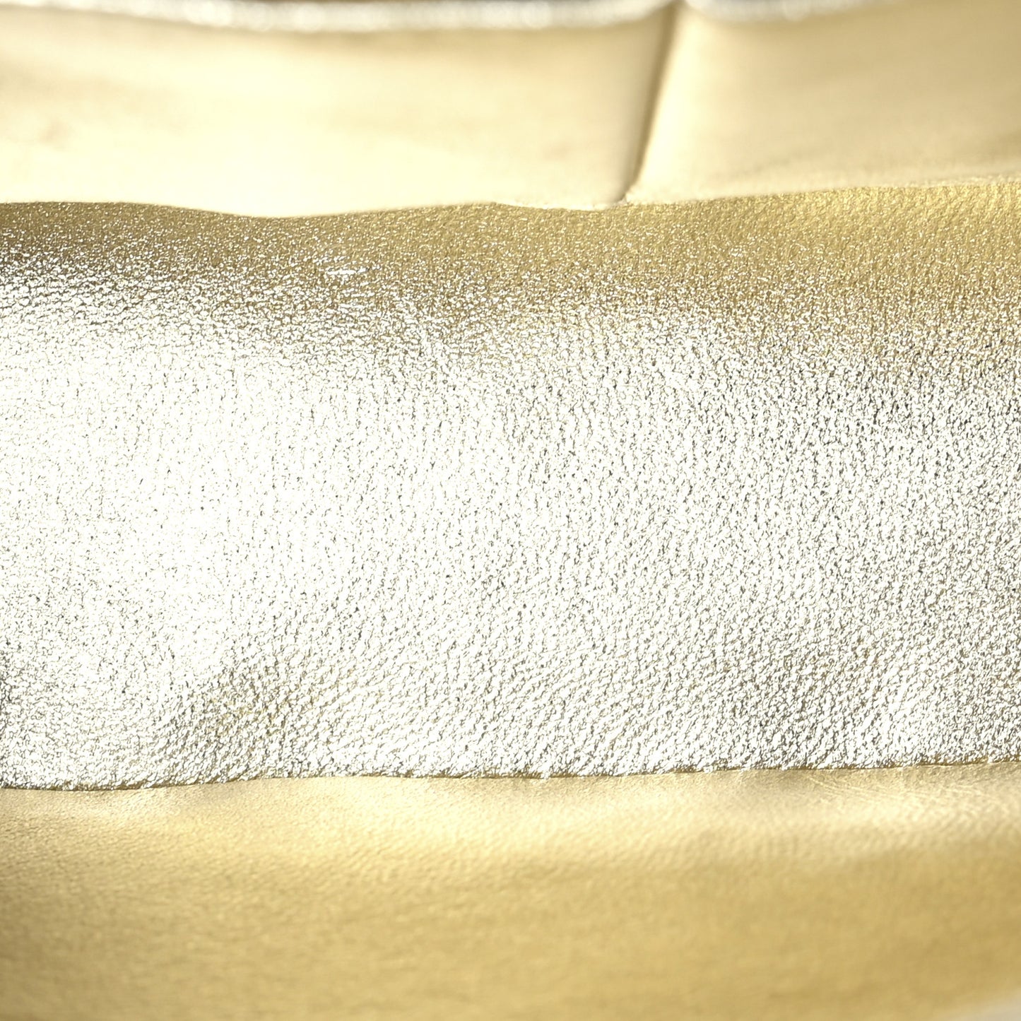 Metallic Lambskin Quilted Medium Double Flap Pale Gold