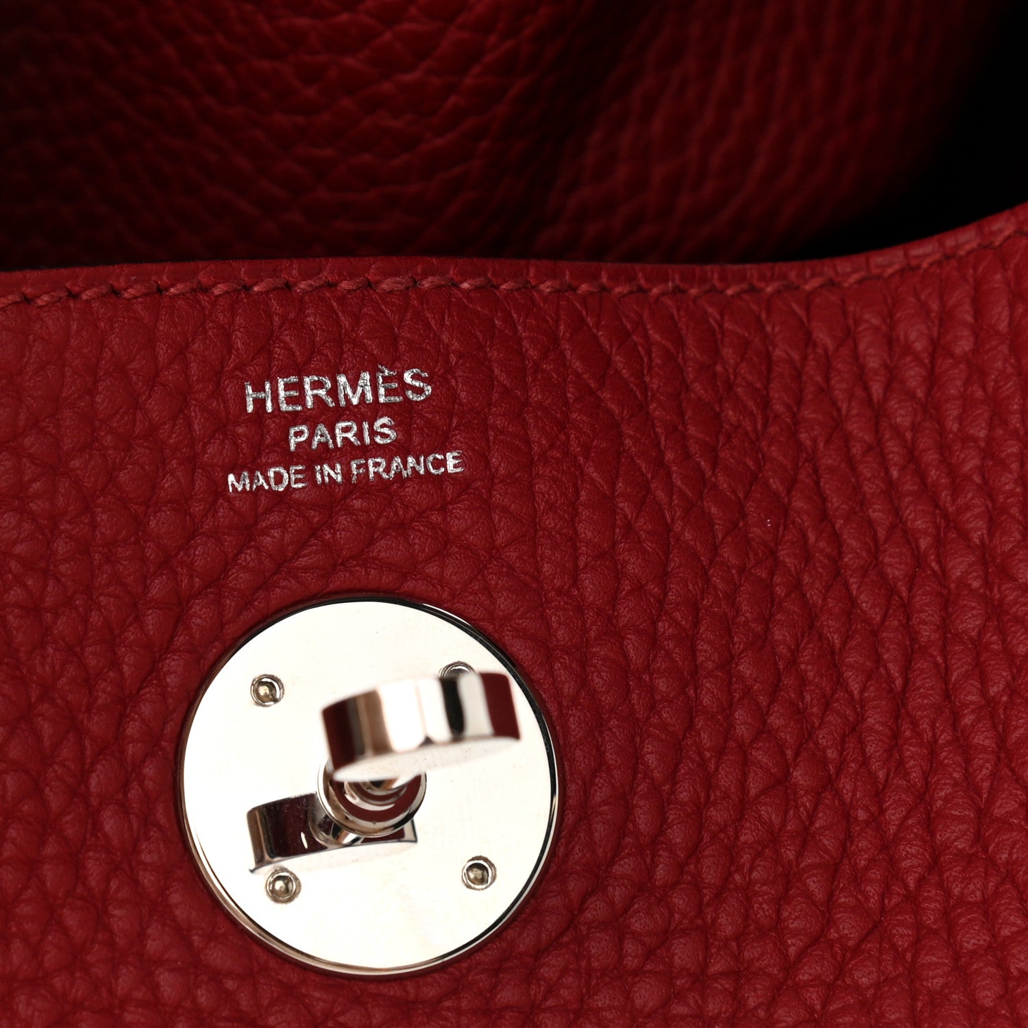 Hermes Taurillon Clemence Lindy 26 Rouge Grenat 6 of 9