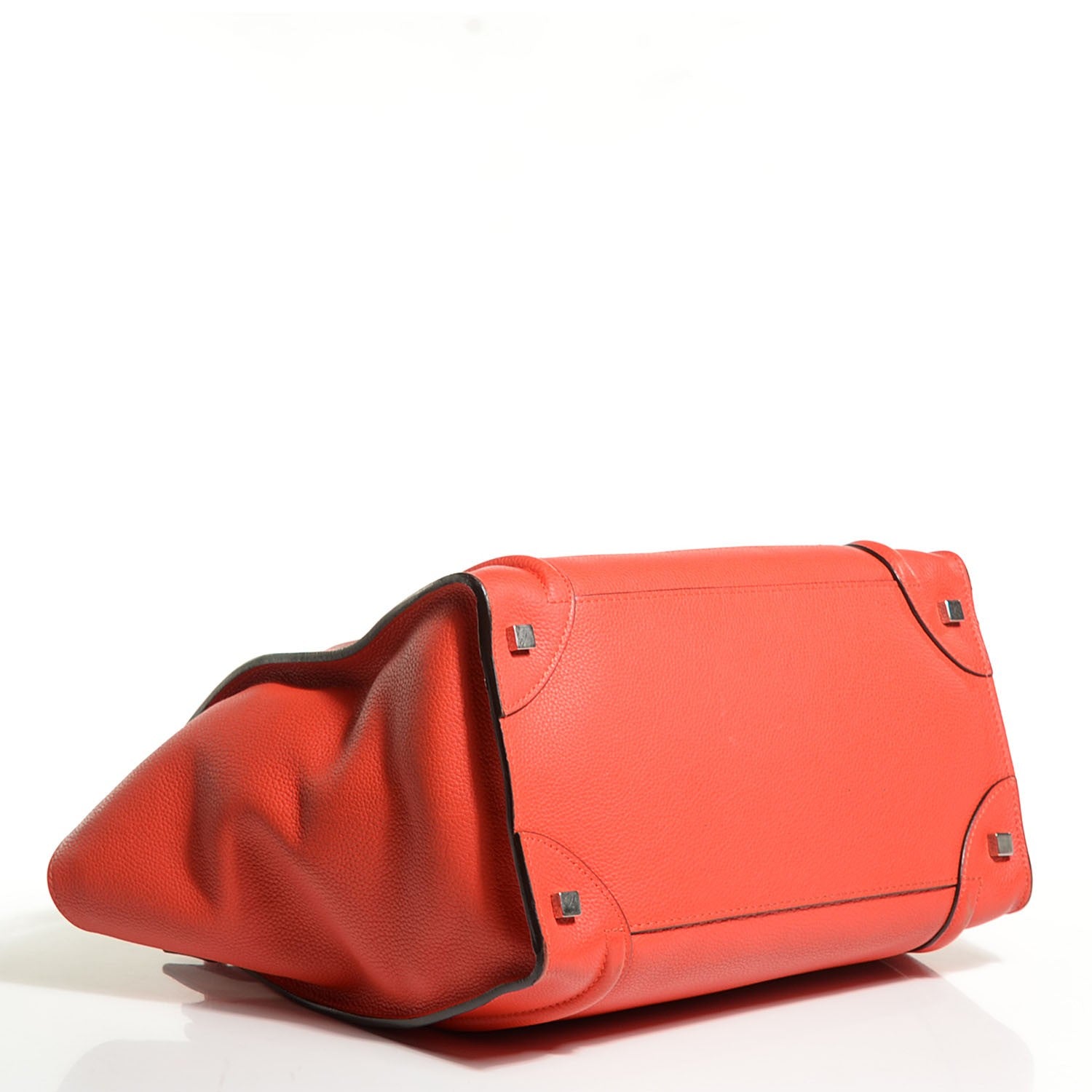 Celine Drummed Calfskin Mini Luggage Vermillion 4 of 8