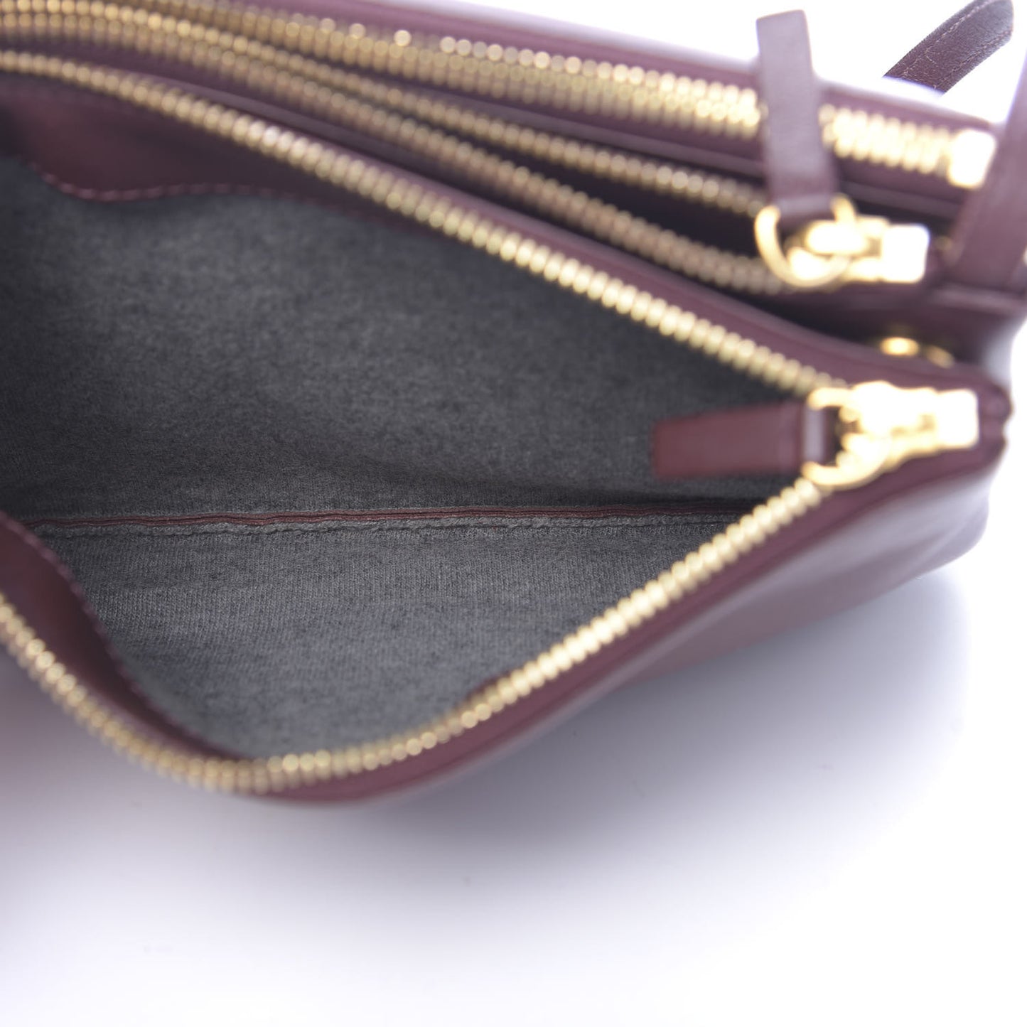 Smooth Lambskin Small Trio Crossbody Bag Burgundy