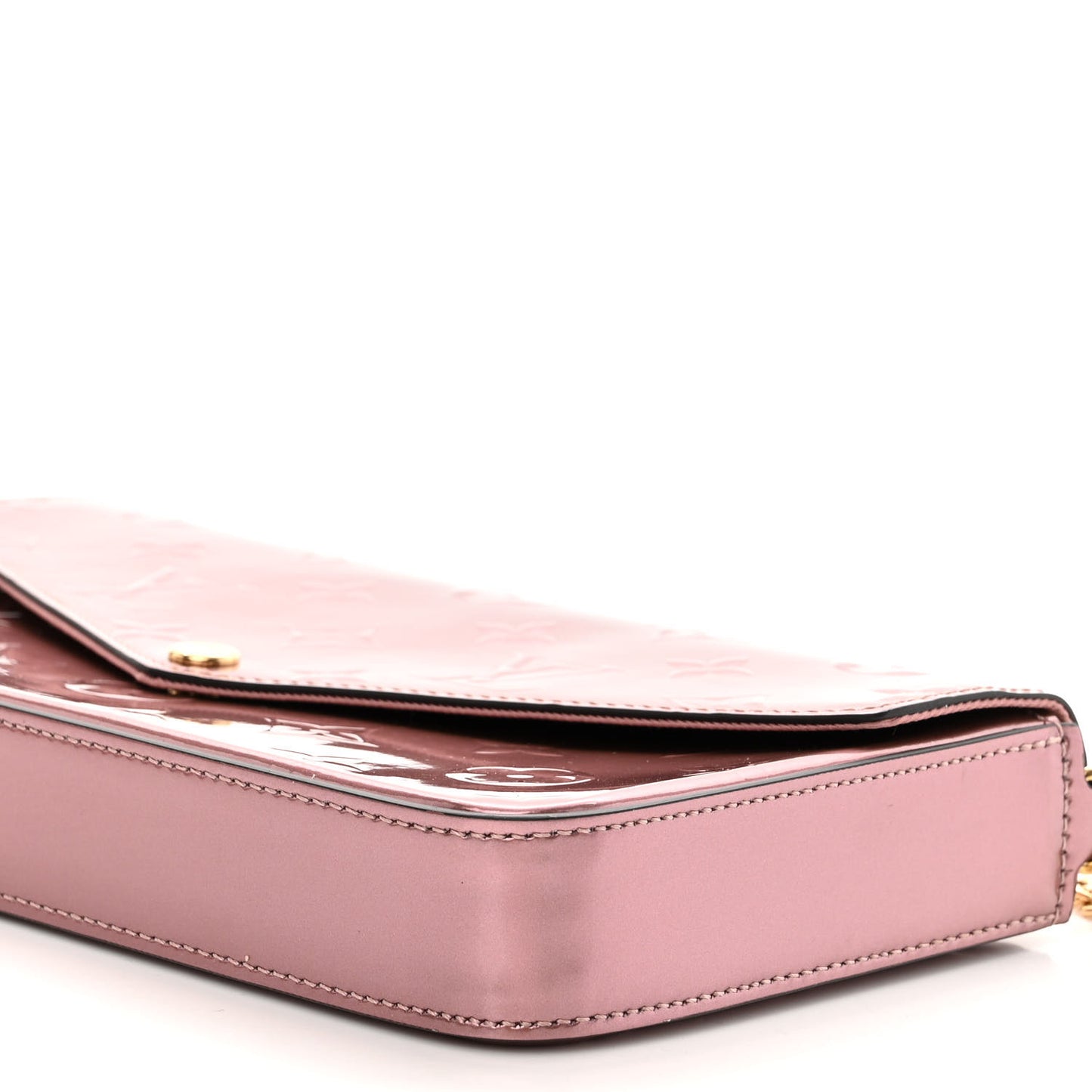 Vernis Pochette Felicie Chain Wallet Metallic Pale Pink