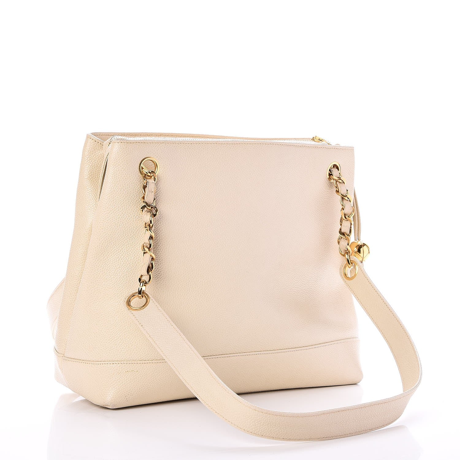 Chanel Caviar CC Shoulder Bag Beige 3 of 9