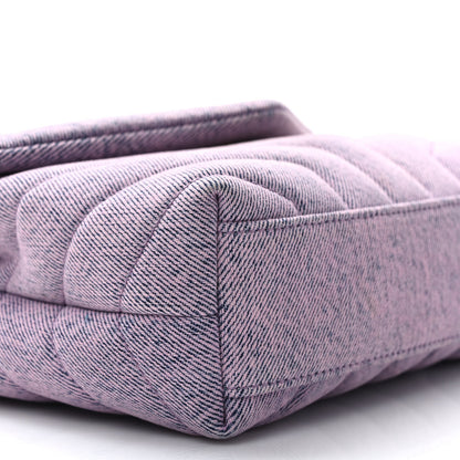 Saint Laurent Denim Y Quilted Monogram Toy Loulou Crossbody Bag Bleached Lilac 7 of 9
