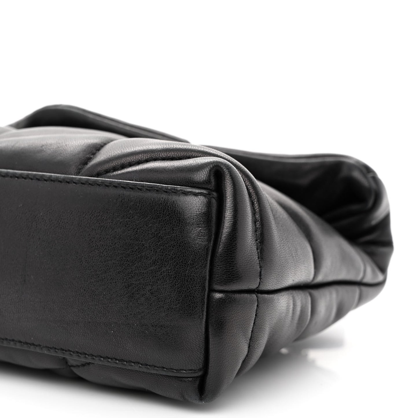 Lambskin Quilted Toy Loulou Puffer Monogram Chain Satchel Black