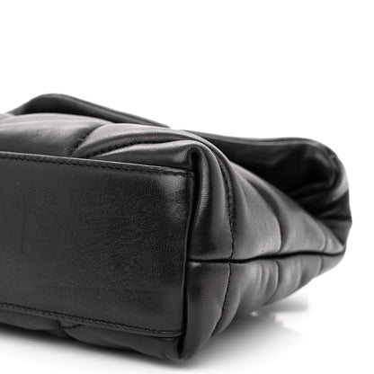 Saint Laurent Lambskin Quilted Toy Loulou Puffer Monogram Chain Satchel Black 9 of 9
