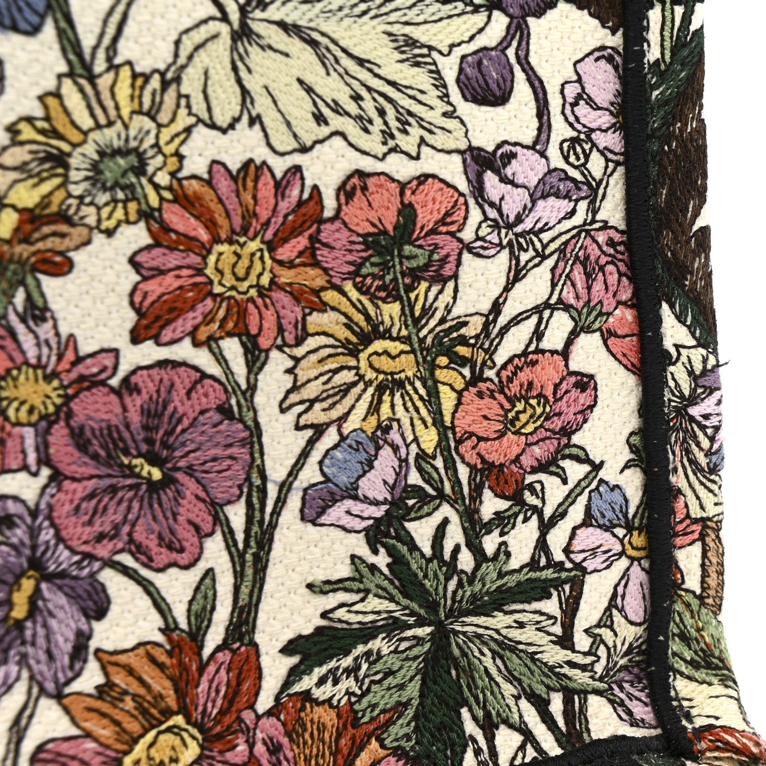 Christian Dior Canvas Embroidered Large 4 Saisons Hiver Soleil Book Tote  Lilac Multicolor 14 of 16