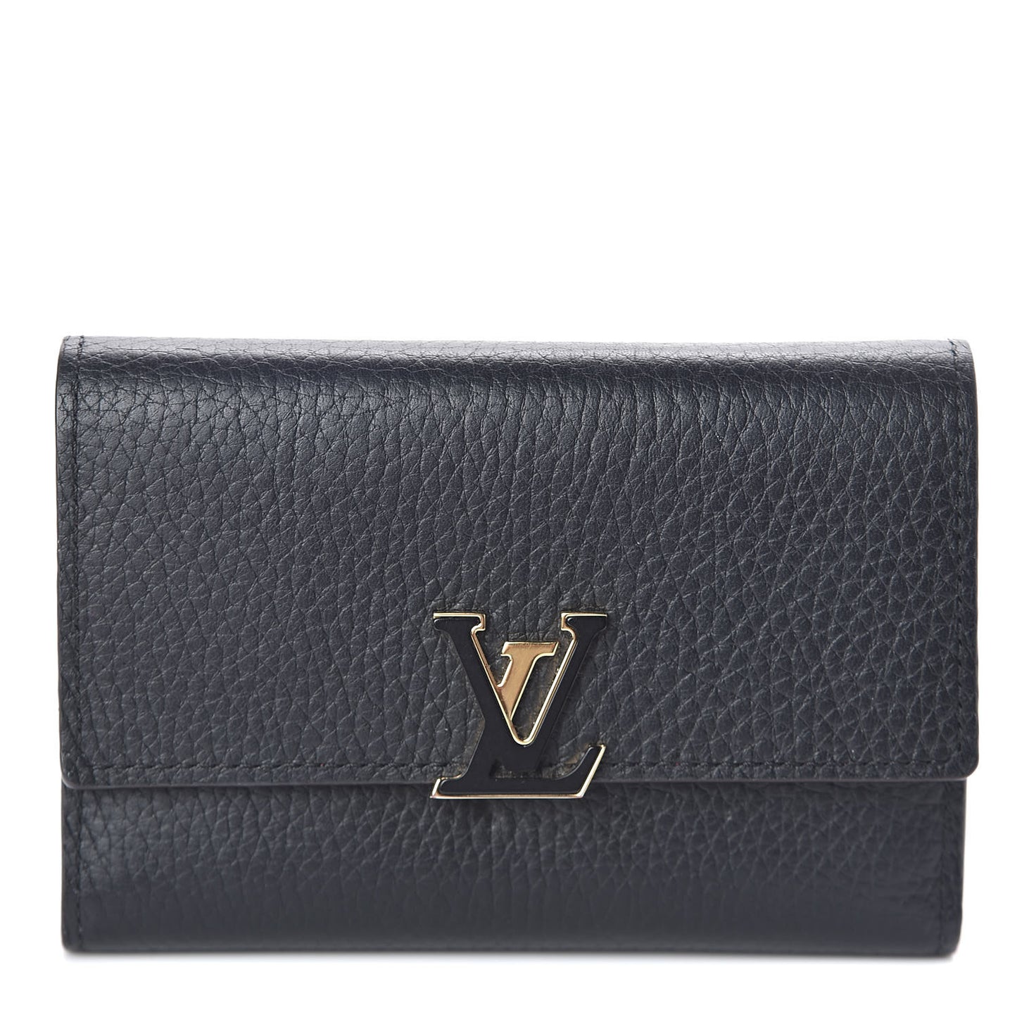 Taurillon Capucines Compact Wallet Black