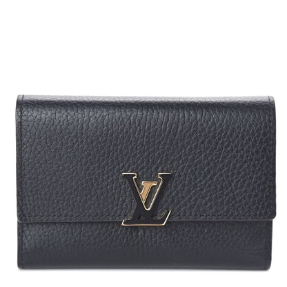 Louis Vuitton Taurillon Capucines Compact Wallet Black 1 of 7