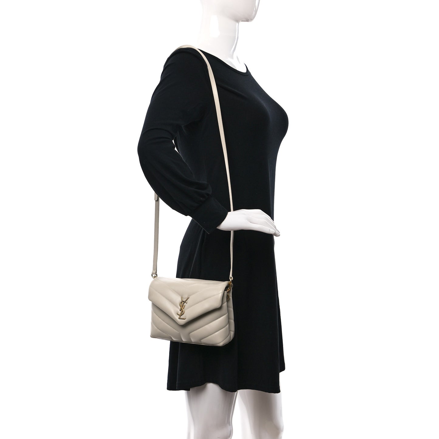 Calfskin Y Quilted Monogram Toy Loulou Crossbody Bag Crema Soft