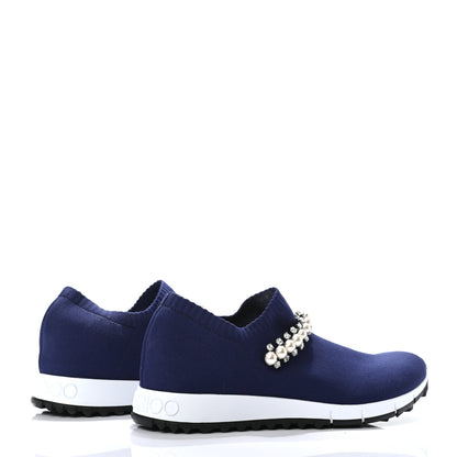 Jimmy Choo Knit Crystal Pearl Verona Sneaker 38 Navy 4 of 7