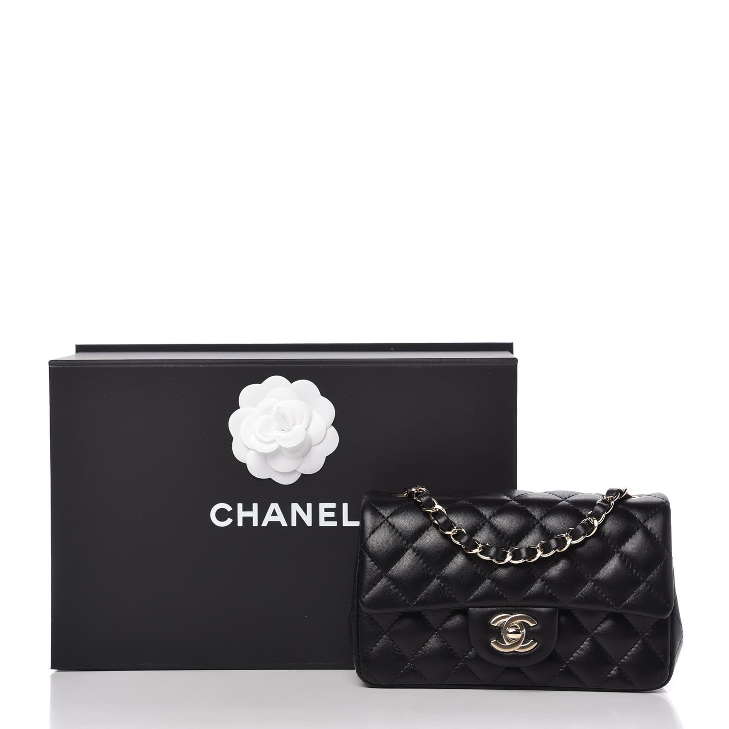 Chanel Lambskin Quilted Mini Rectangular Flap Black 10 of 10