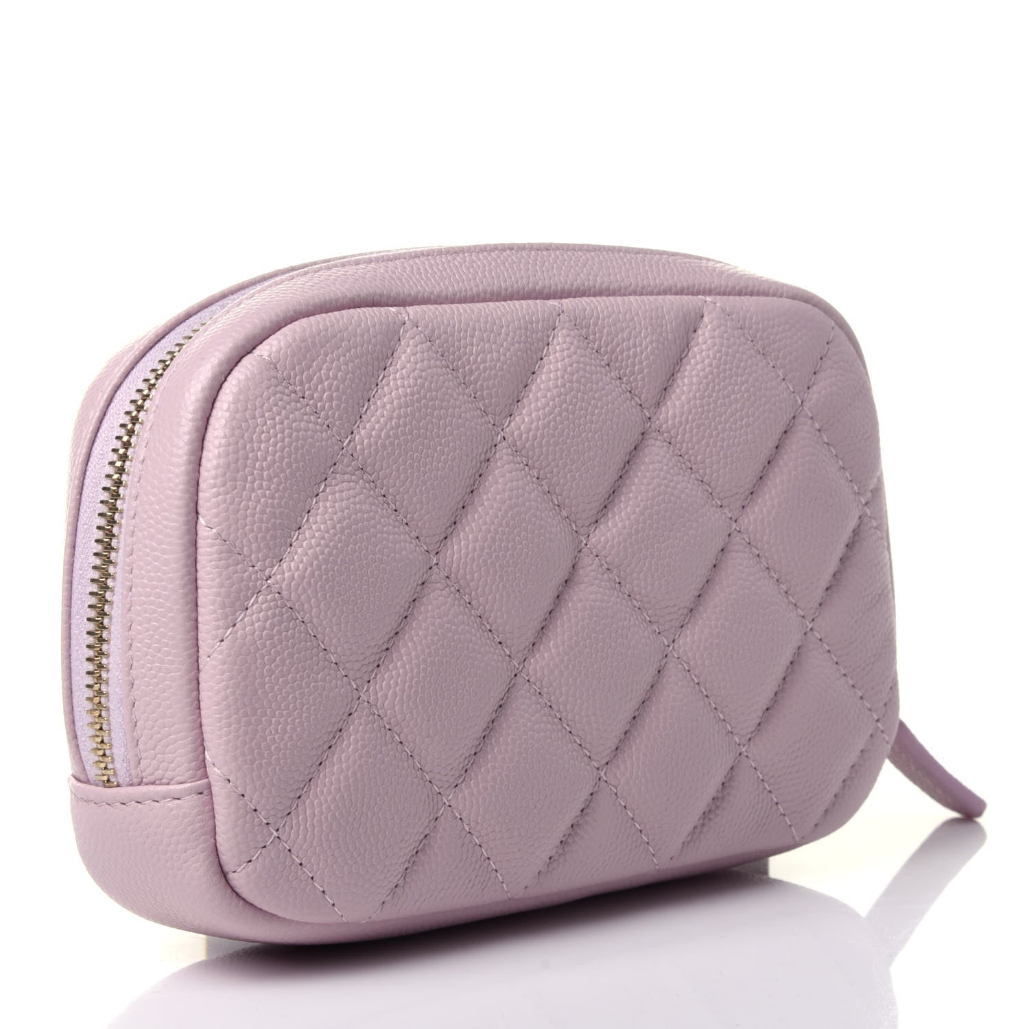 Chanel Caviar Quilted Small Curvy Pouch Cosmetic Case Light Pink 2 of 4