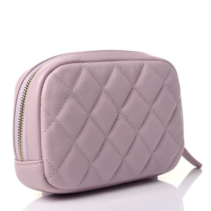 Chanel Caviar Quilted Small Curvy Pouch Cosmetic Case Light Pink 2 of 4