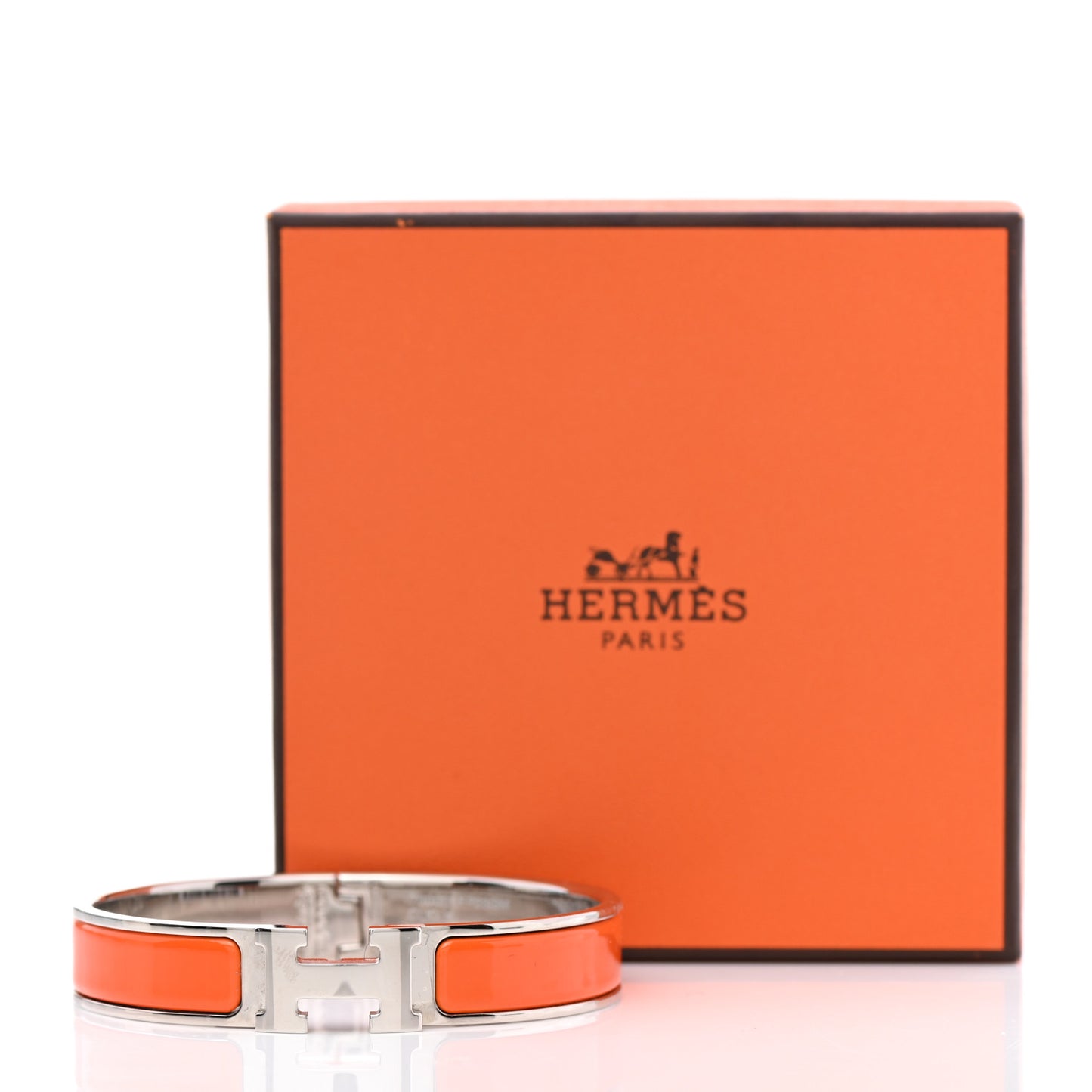 Enamel Narrow Clic Clac H Bracelet GM Orange