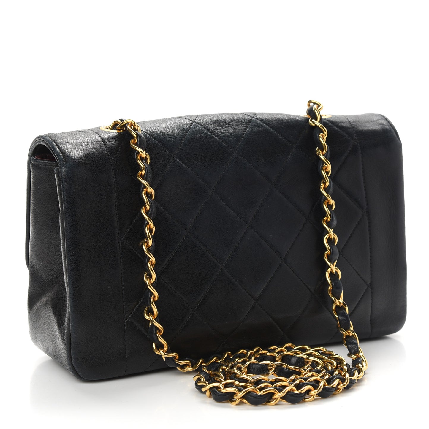 Lambskin Quilted Medium Single Flap Black