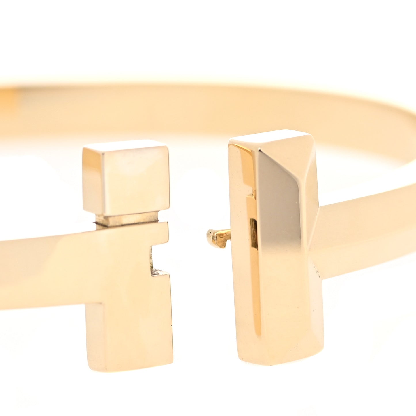 18K Yellow Gold Wide T T1 Hinged Bangle Bracelet