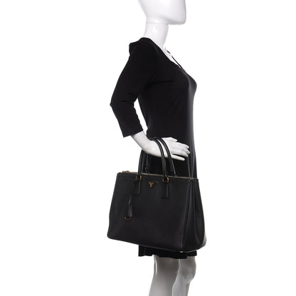 Prada Saffiano Large Galleria Double Zip Tote Black 2 of 9