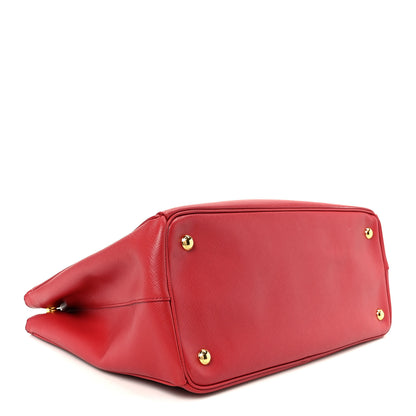 Prada Saffiano Lux Large Double Zip Tote Fuoco 3 of 9