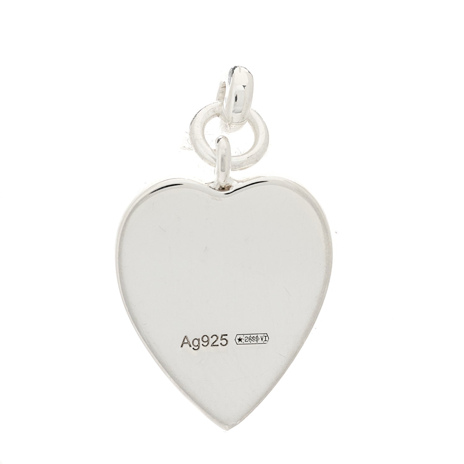 Gucci Sterling Silver Trademark Heart Drop Earrings 3 of 5