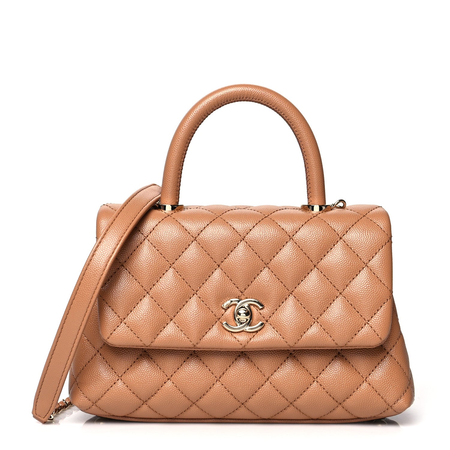 Chanel Caviar Quilted Mini Coco Handle Flap Brown 1 of 10