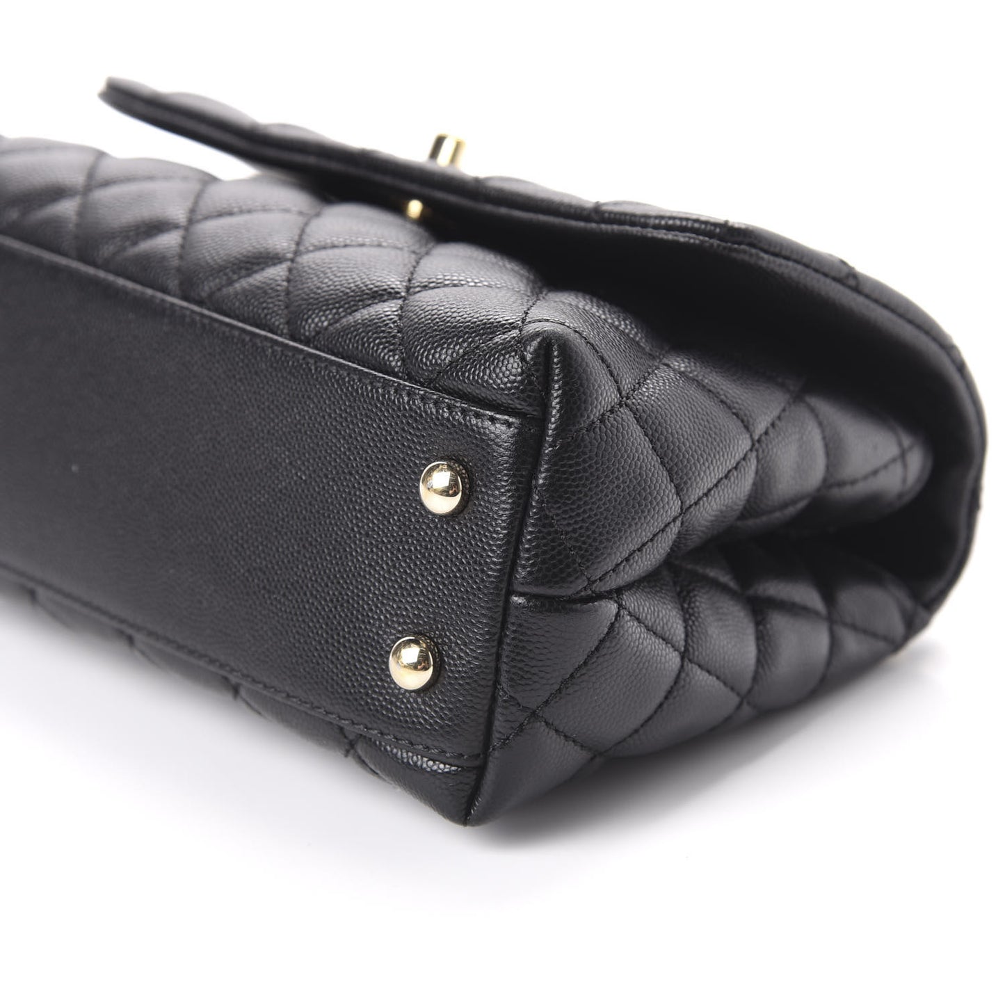 Caviar Quilted Mini Coco Handle Flap Black