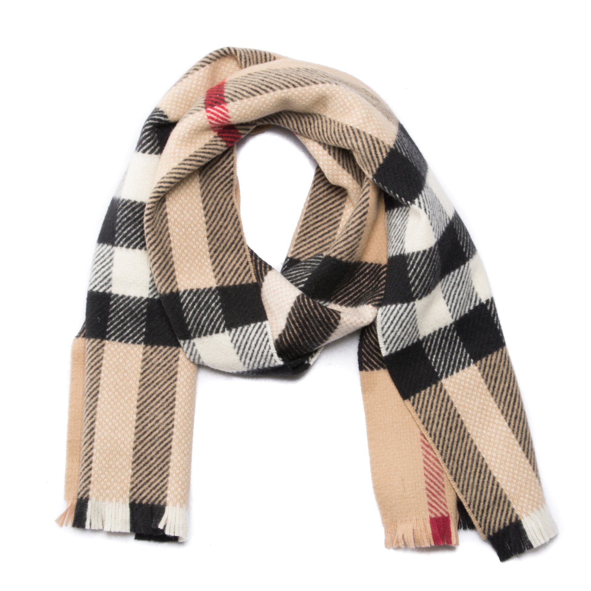 Burberry Merino Wool Giant Check Scarf Camel 1 of 6