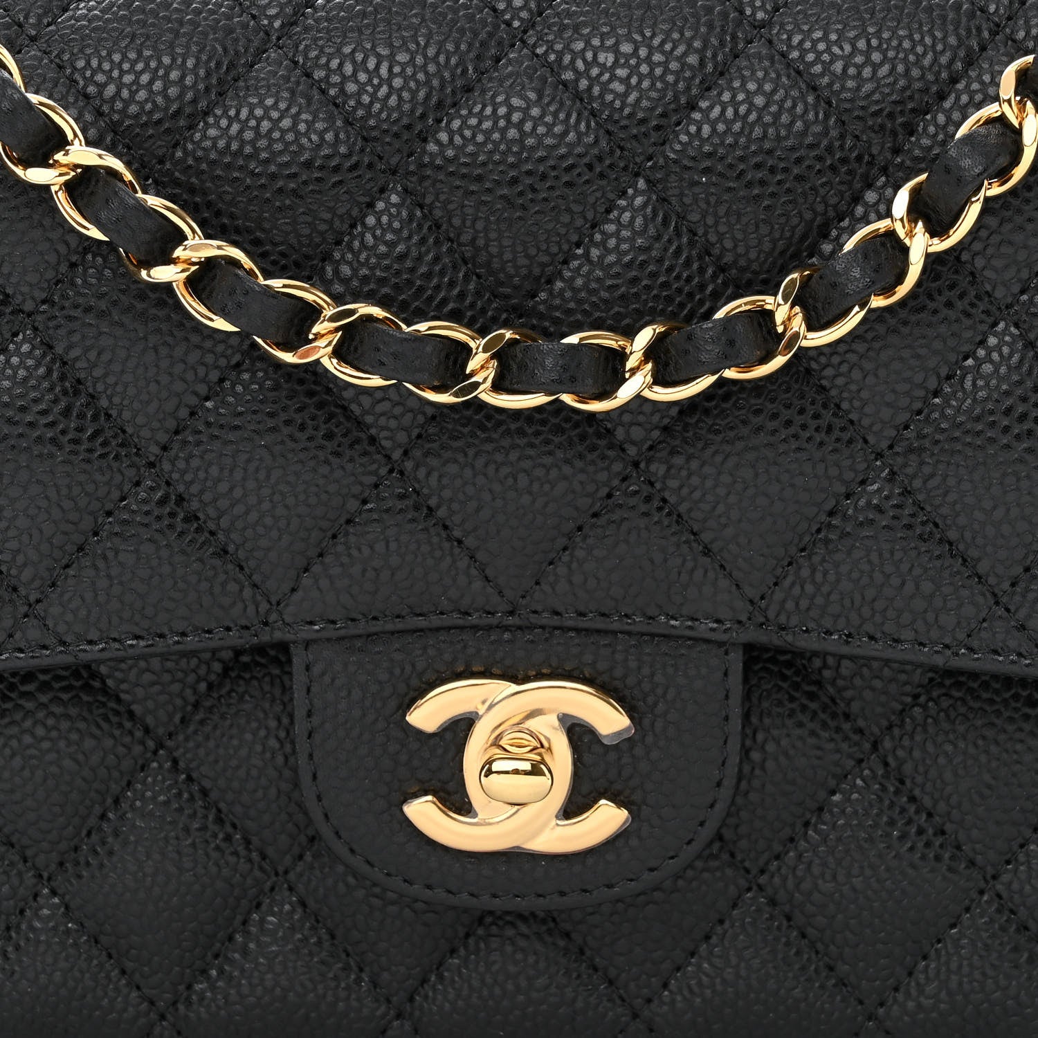 Chanel Caviar Quilted Medium Double Flap Black 8 of 11