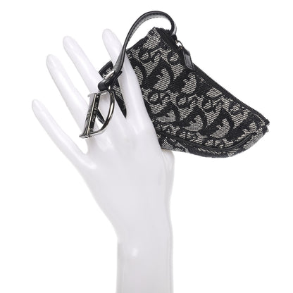 Christian Dior Monogram Saddle Coin Purse Black 2 of 7