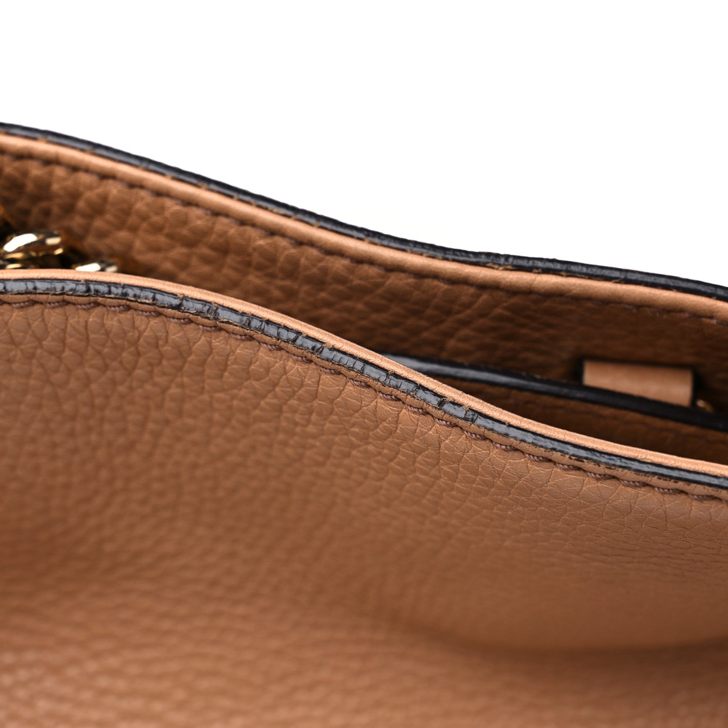 Gucci Pebbled Calfskin Medium Soho Chain Shoulder Bag Camelia 16 of 16