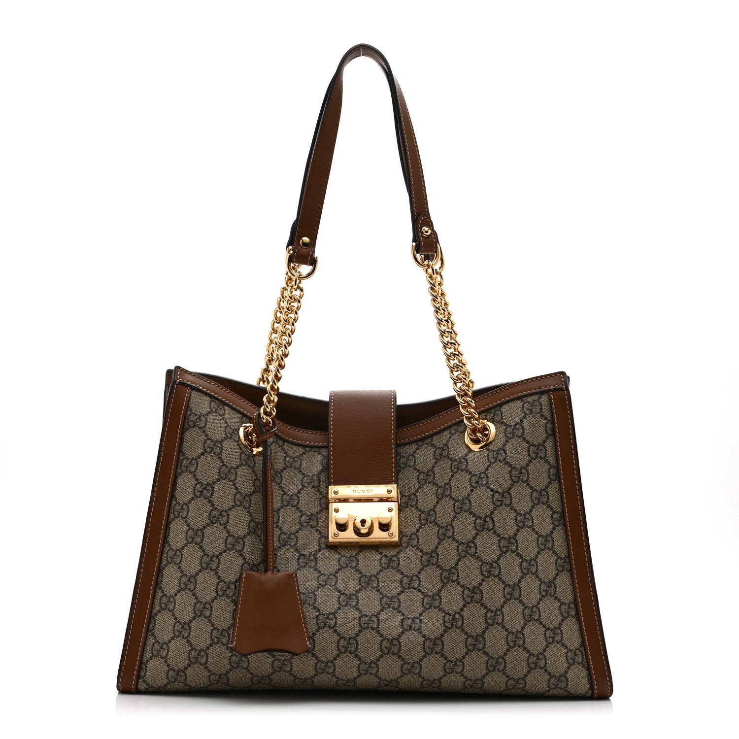 Gucci GG Supreme Monogram Medium Padlock Tote Beige Cuir 1 of 11