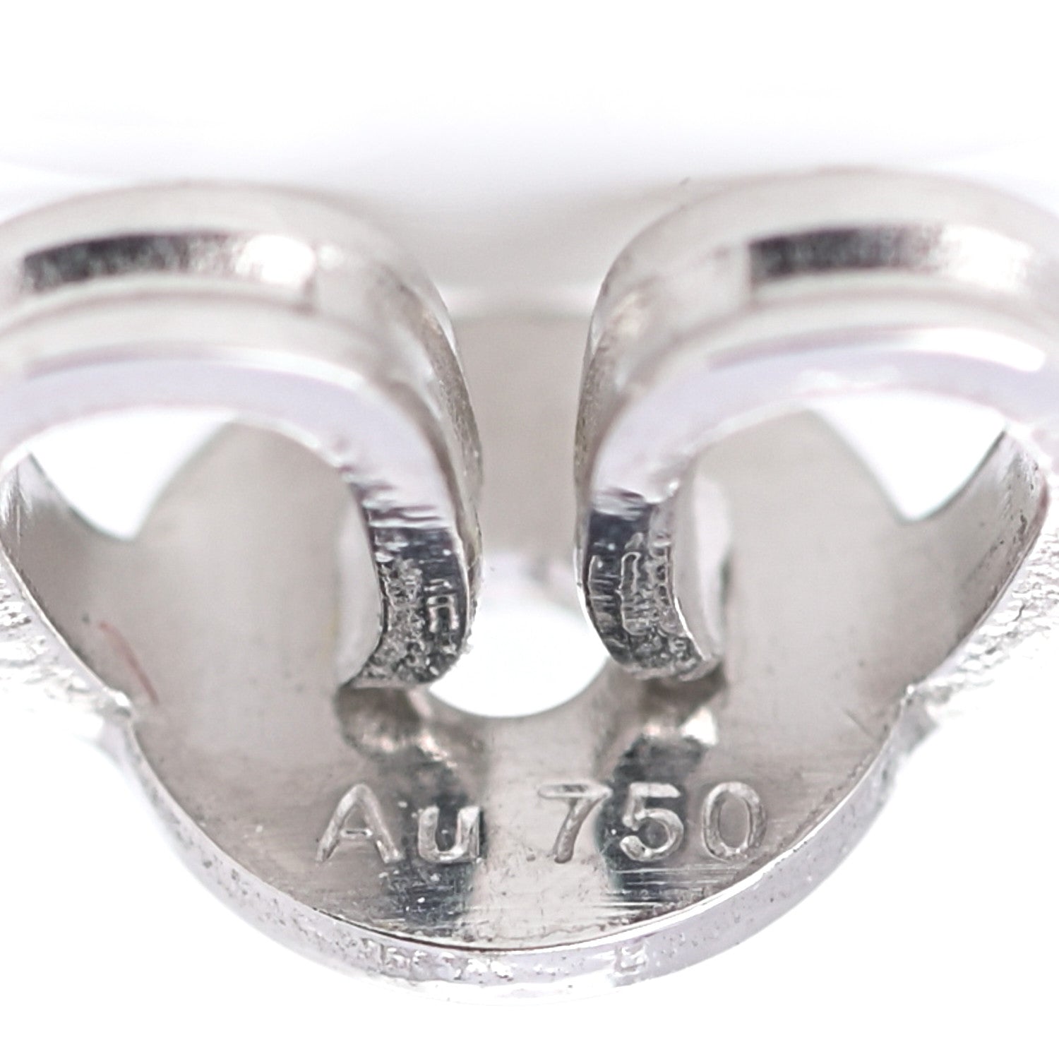Gucci 18K White Gold GG Tissue Stud Earrings 5 of 6