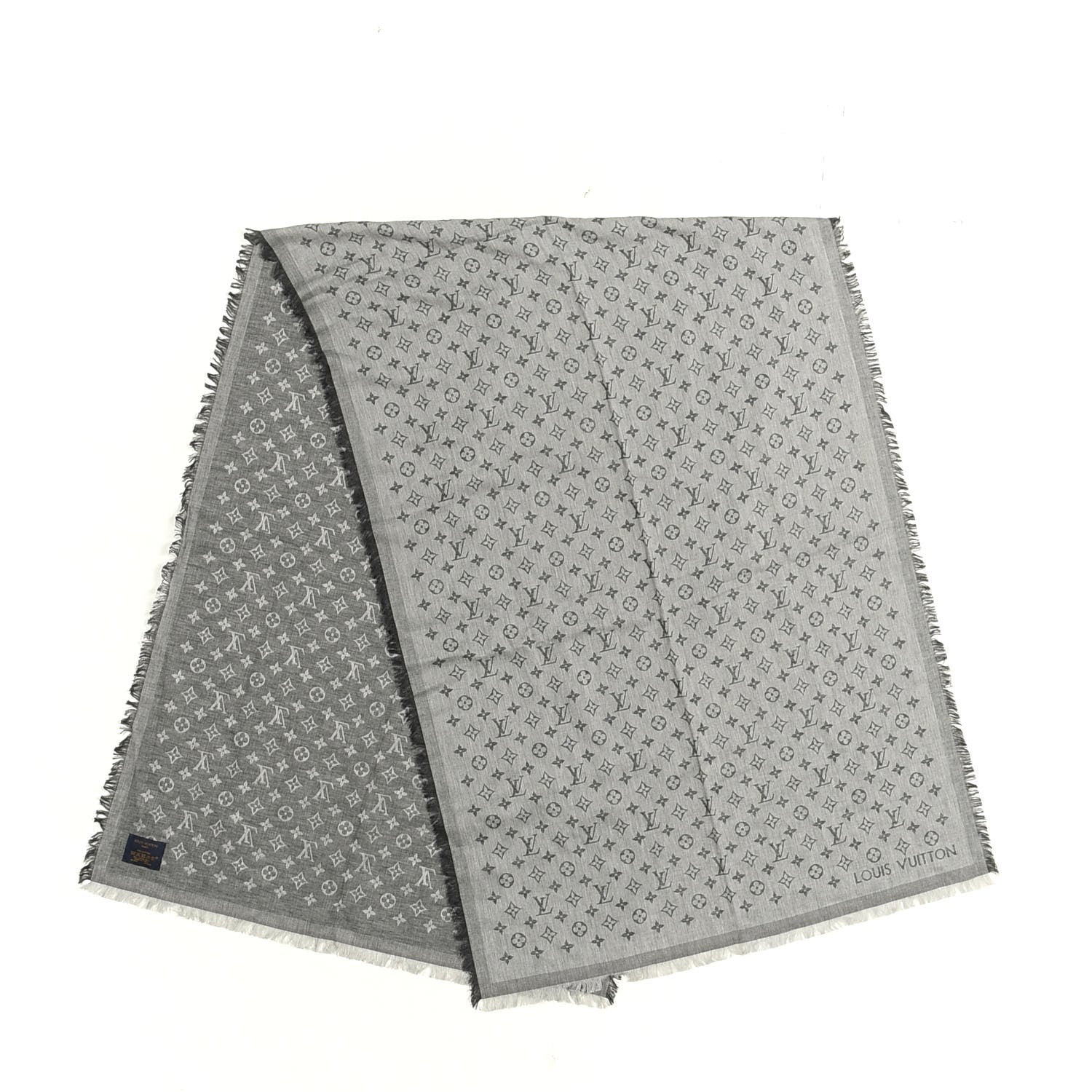 Louis Vuitton Cotton Monogram Essential Stole Gris 2 of 3