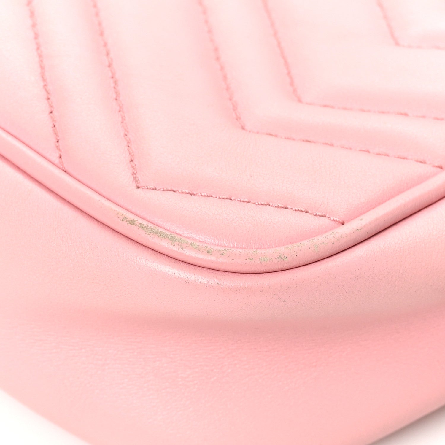 Gucci Calfskin Matelasse Mini GG Marmont Chain Shoulder Bag Wild Rose 10 of 16