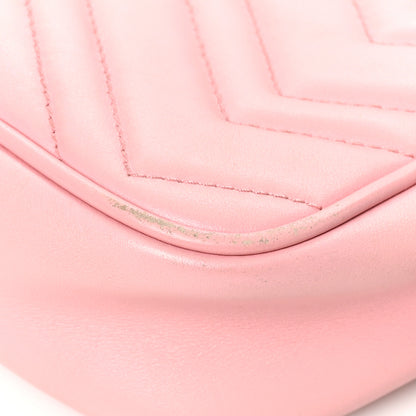 Gucci Calfskin Matelasse Mini GG Marmont Chain Shoulder Bag Wild Rose 10 of 16