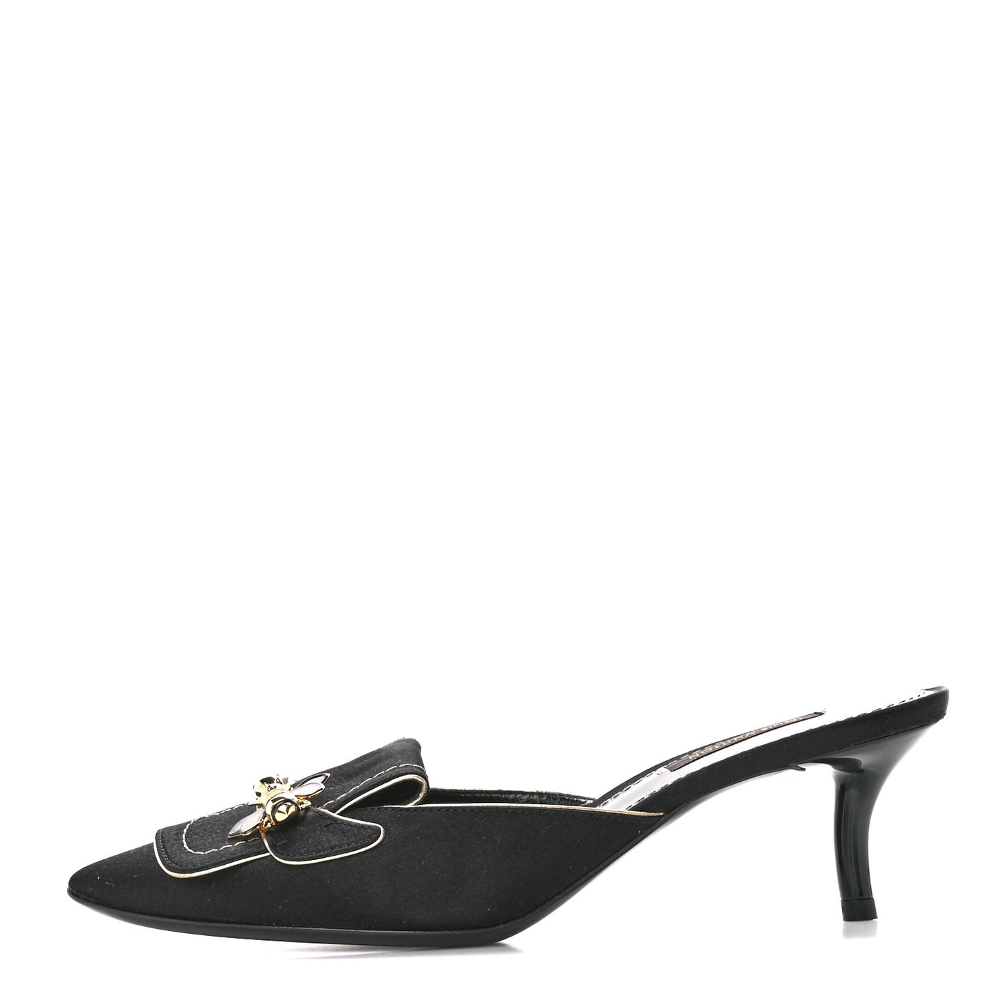 Satin Anthares Mule Pumps 36.5 Black