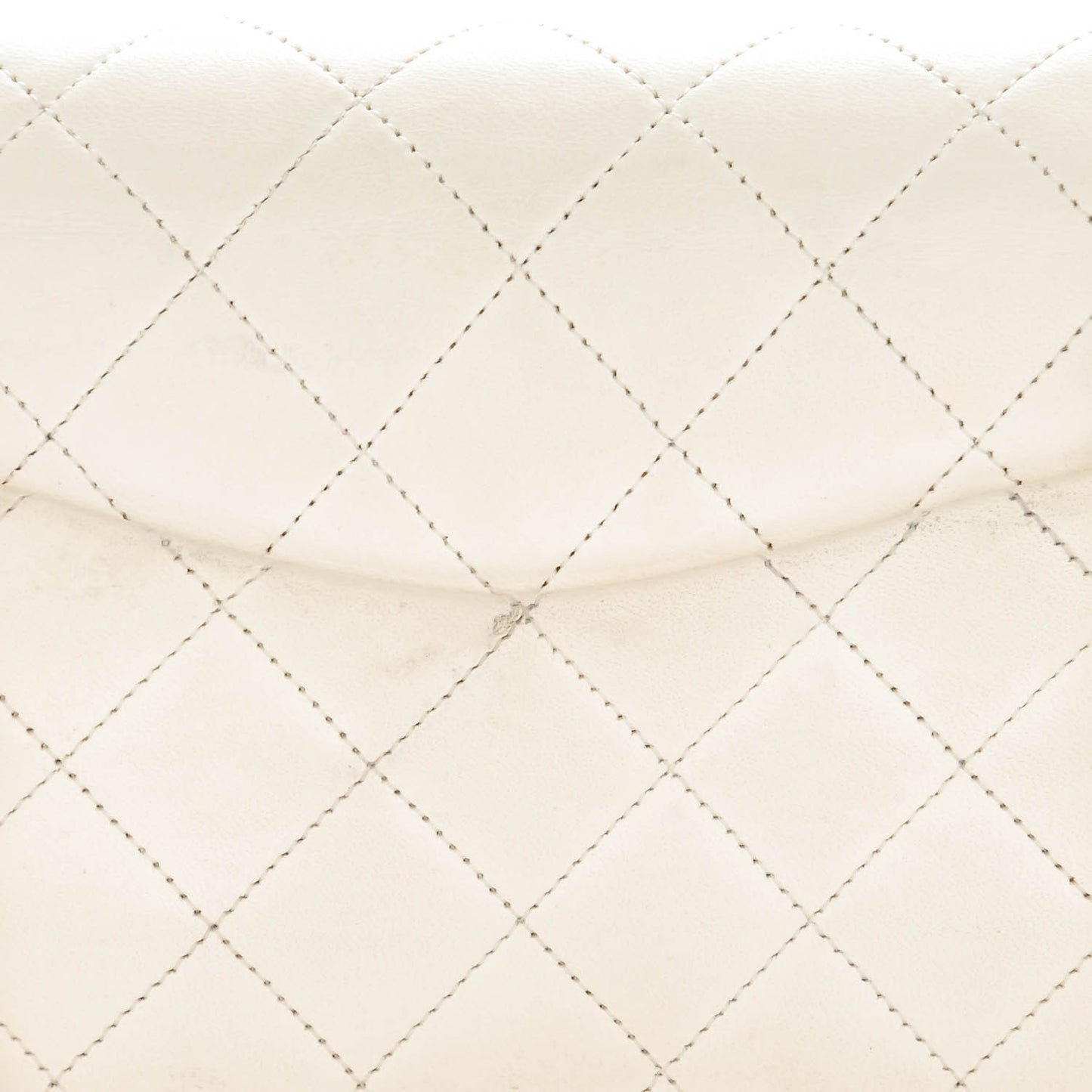 Lambskin Quilted Small Double Flap White
