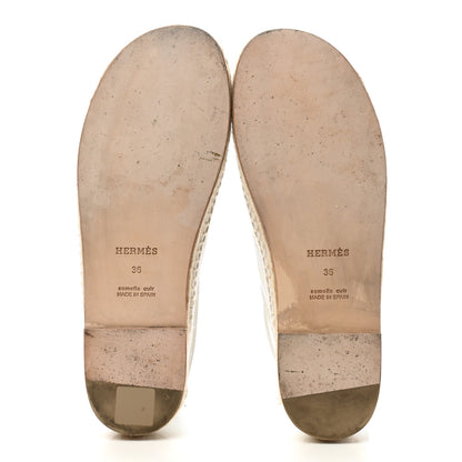 Hermes Calfskin Costanza Espadrilles 36 White 5 of 13