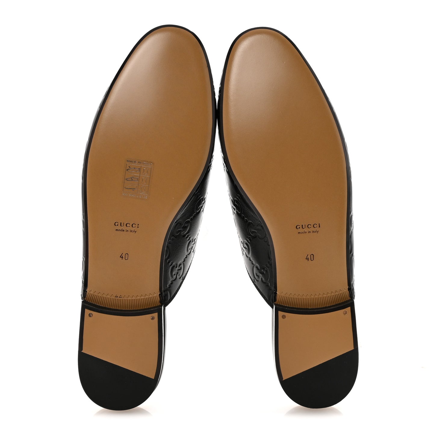Glamour Calfskin Guccissima Womens Princetown Slippers 40 Black