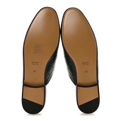 Gucci Glamour Calfskin Guccissima Womens Princetown Slippers 40 Black 6 of 10