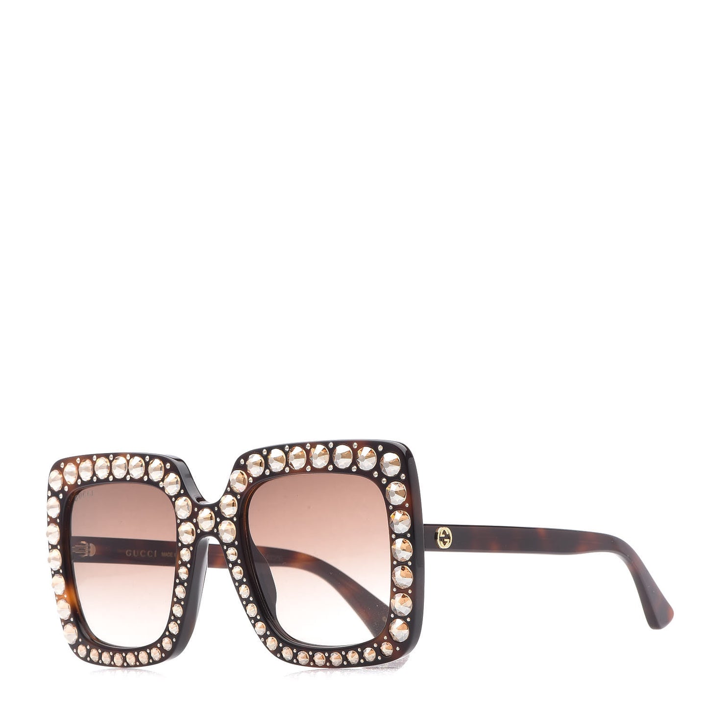Acetate Crystal Oversize Sunglasses GG0148S Tortoise