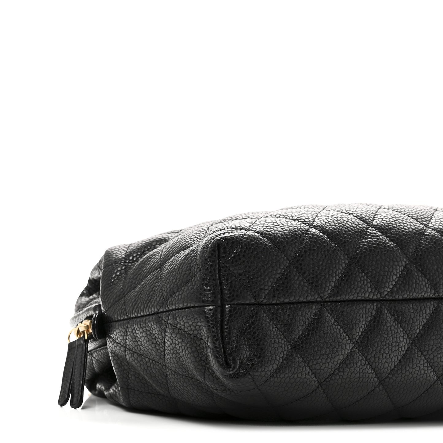 Shiny Caviar Quilted Large Bowling Bag Black Black
