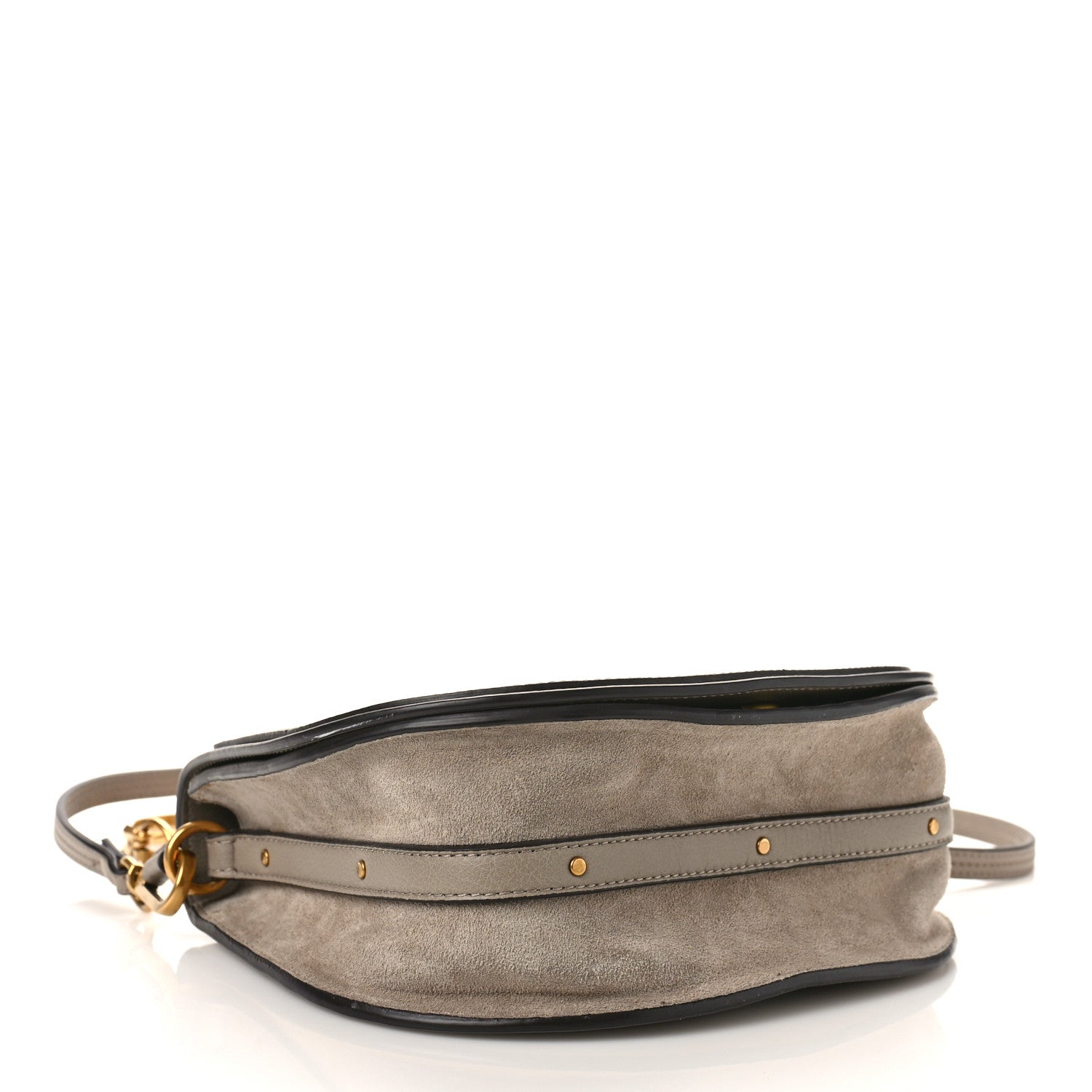 Chloe Calfskin Suede Medium Nile Bracelet Bag Motty Grey 4 of 9